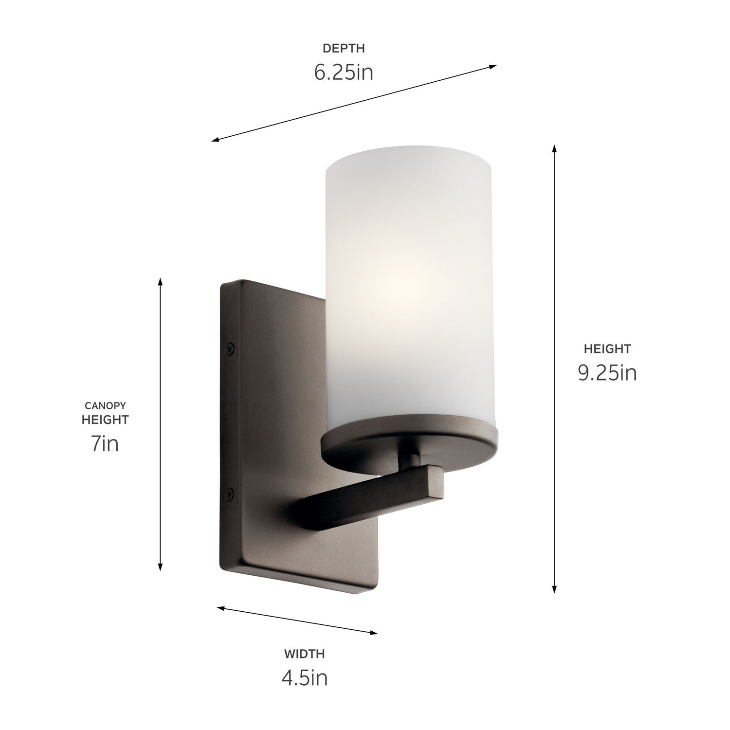 Kichler - 45495OZ - One Light Wall Sconce - Crosby - Olde Bronze