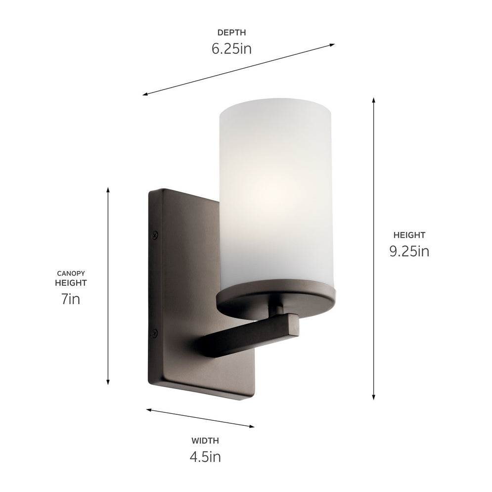 Kichler - 45495OZ - One Light Wall Sconce - Crosby - Olde Bronze
