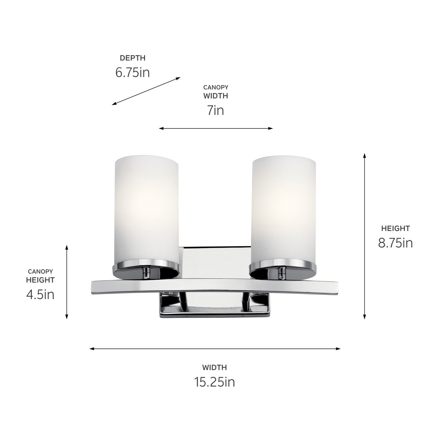 Kichler - 45496CH - Two Light Bath - Crosby - Chrome
