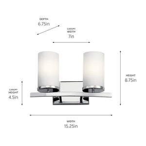 Kichler - 45496CH - Two Light Bath - Crosby - Chrome