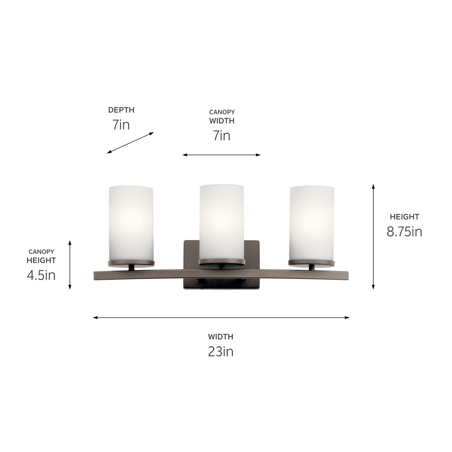 Kichler - 45497OZ - Three Light Bath - Crosby - Olde Bronze