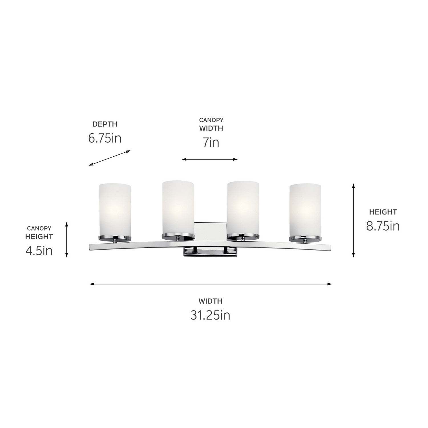 Kichler - 45498CH - Four Light Bath - Crosby - Chrome