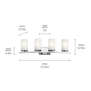 Kichler - 45498CH - Four Light Bath - Crosby - Chrome