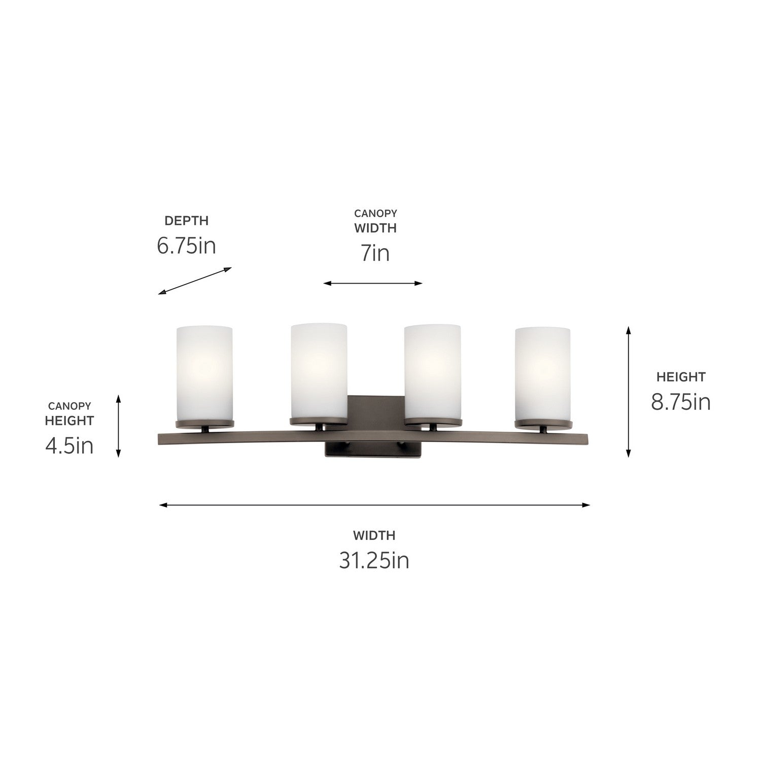 Kichler - 45498OZ - Four Light Bath - Crosby - Olde Bronze