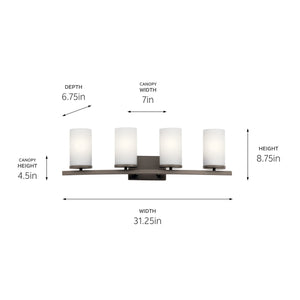 Kichler - 45498OZ - Four Light Bath - Crosby - Olde Bronze