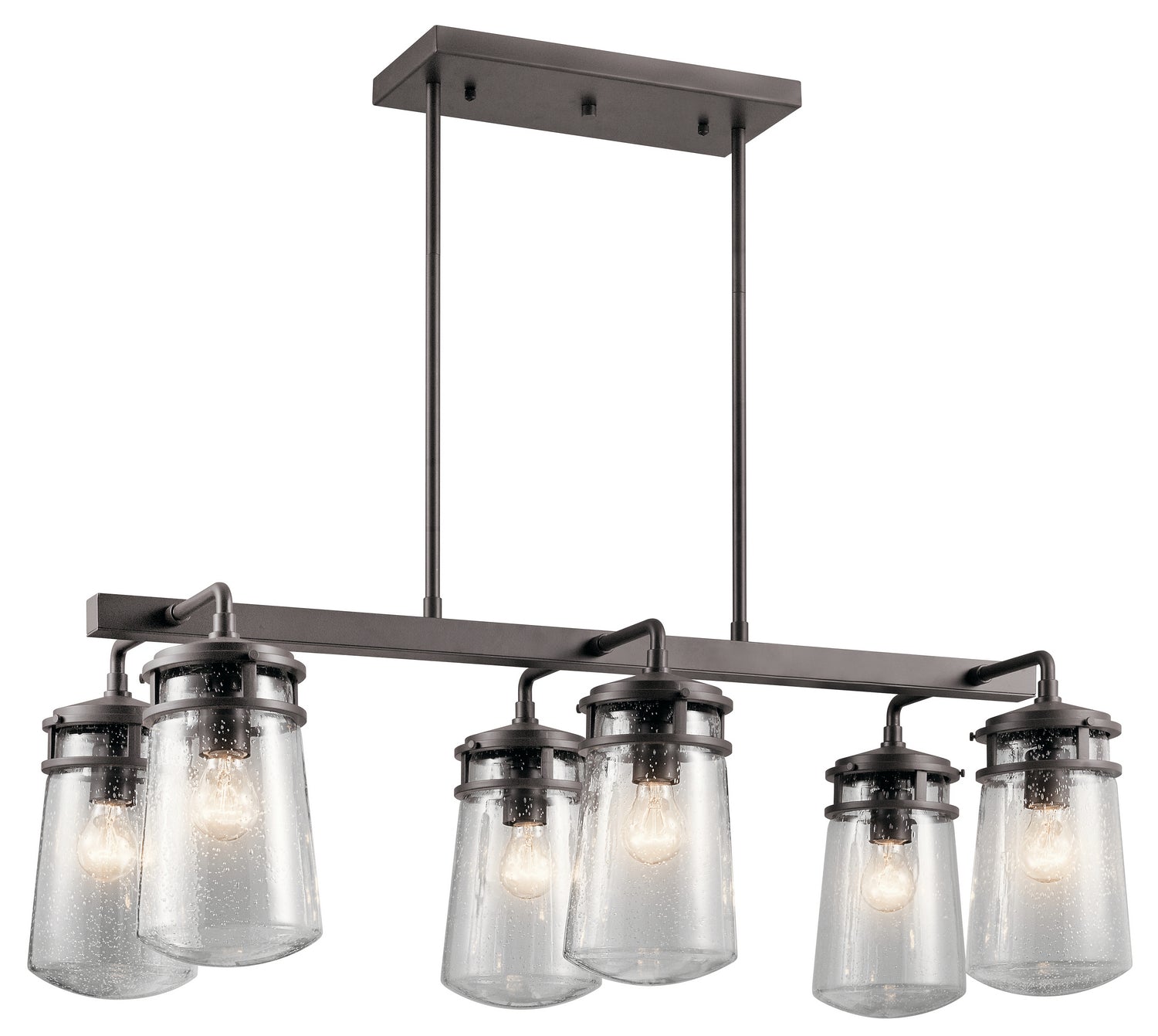 Kichler - 49835AZ - Six Light Outdoor Linear Chandelier - Lyndon - Architectural Bronze