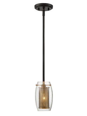 Savoy House - 7-9064-1-95 - One Light Pendant - Dunbar - Warm Brass with Bronze Accents