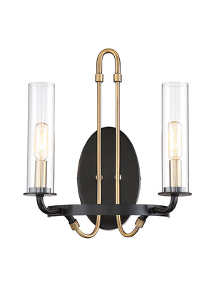 Savoy House - 9-8073-2-51 - Two Light Wall Sconce - Kearney - Vintage Black with Warm Brass