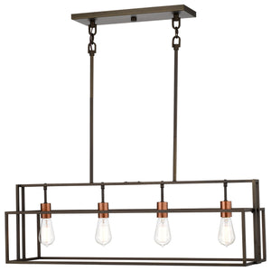 Nuvo Lighting - 60-5854 - Four Light Island Pendant - Lake - Forest Bronze / Copper Accents