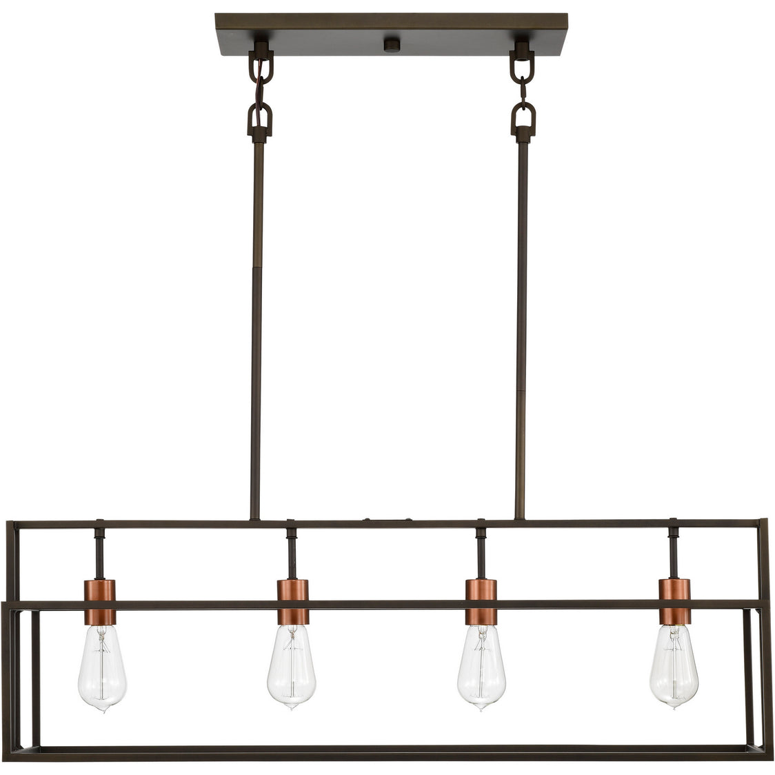 Nuvo Lighting - 60-5854 - Four Light Island Pendant - Lake - Forest Bronze / Copper Accents