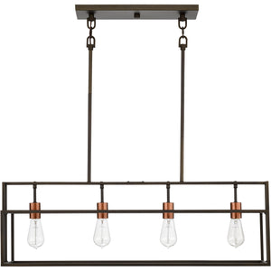 Nuvo Lighting - 60-5854 - Four Light Island Pendant - Lake - Forest Bronze / Copper Accents