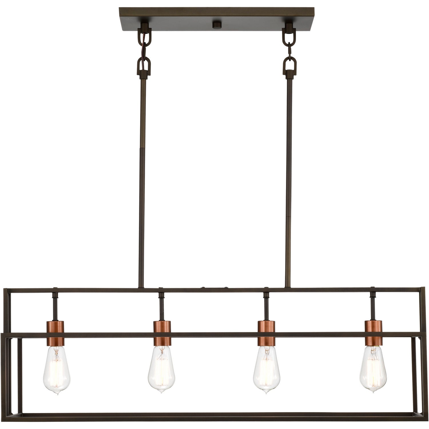 Nuvo Lighting - 60-5854 - Four Light Island Pendant - Lake - Forest Bronze / Copper Accents