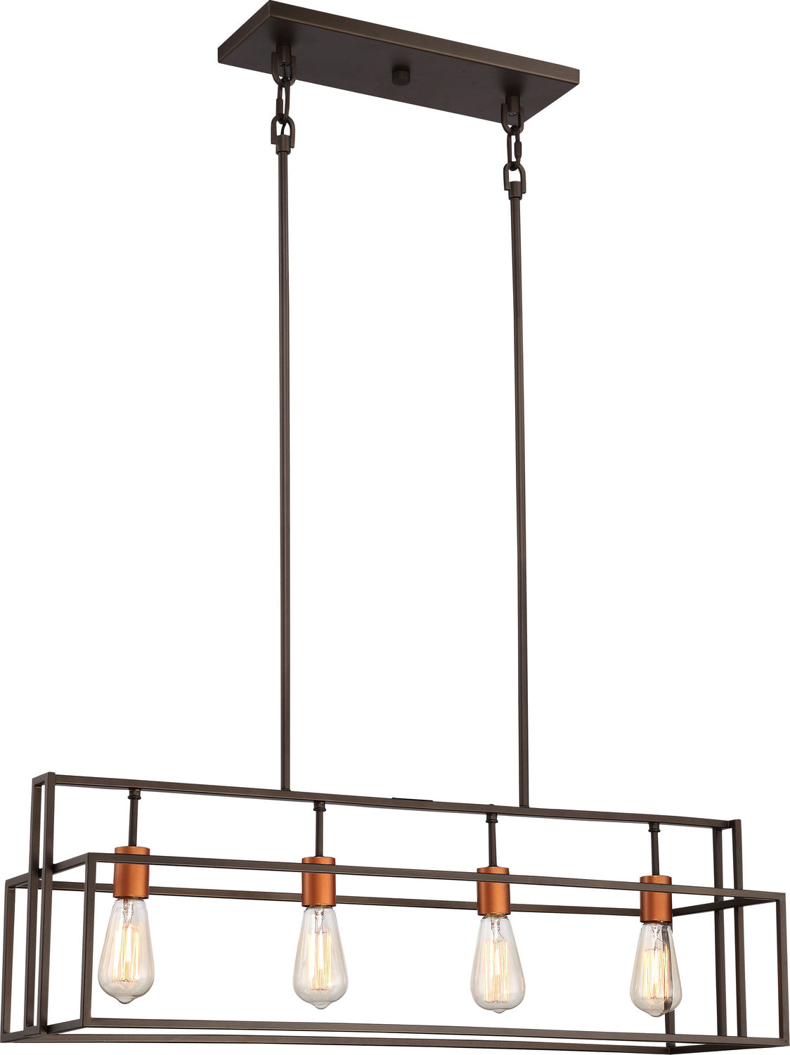 Nuvo Lighting - 60-5854 - Four Light Island Pendant - Lake - Forest Bronze / Copper Accents