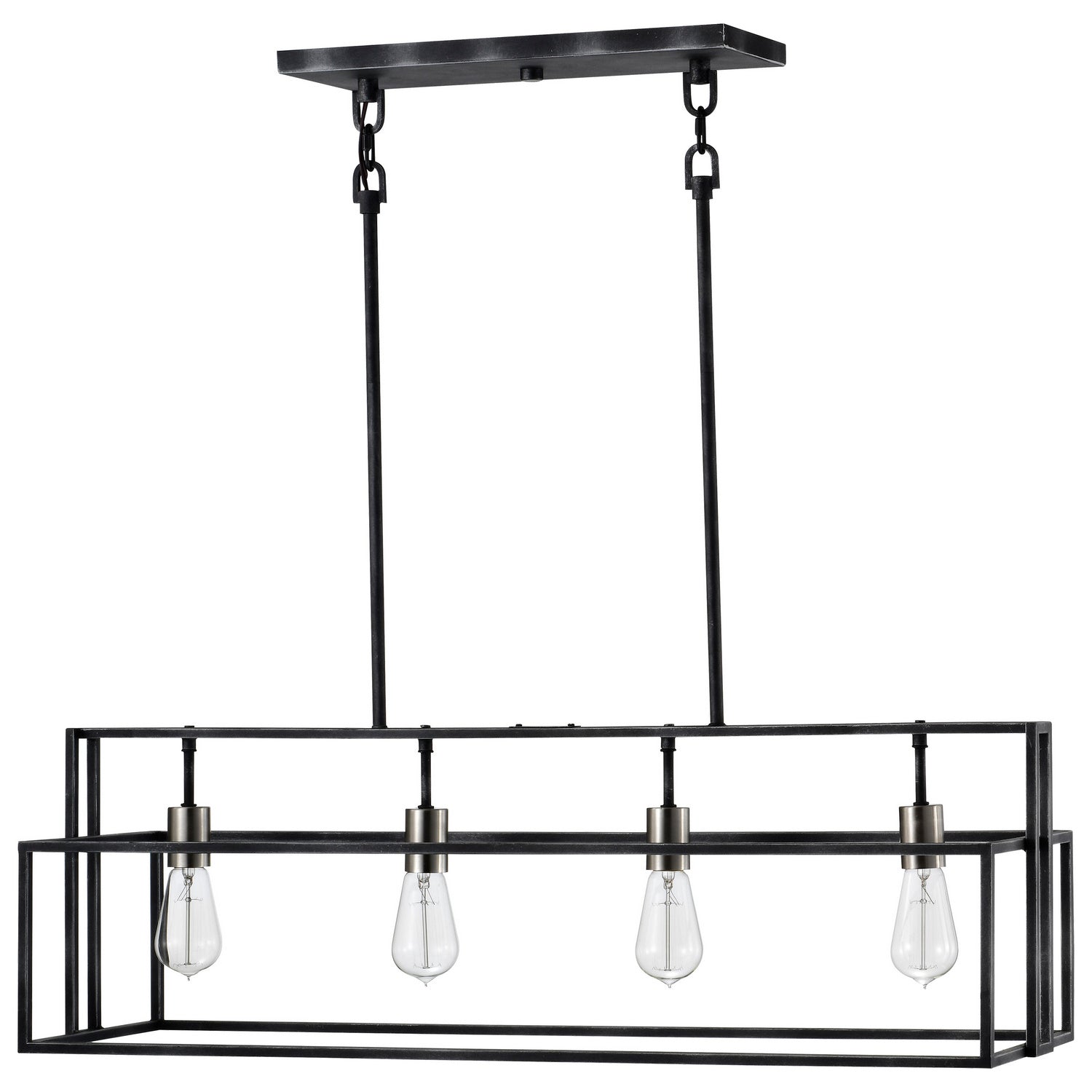 Nuvo Lighting - 60-5859 - Four Light Island Pendant - Lake - Iron Black / Brushed Nickel Accents