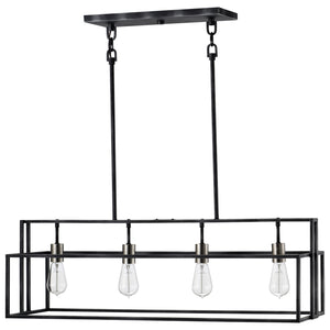 Nuvo Lighting - 60-5859 - Four Light Island Pendant - Lake - Iron Black / Brushed Nickel Accents