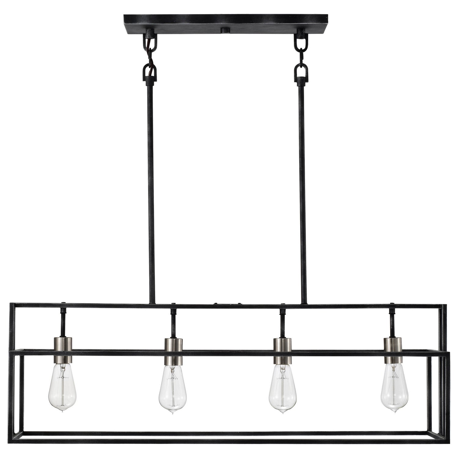 Nuvo Lighting - 60-5859 - Four Light Island Pendant - Lake - Iron Black / Brushed Nickel Accents