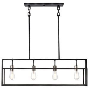 Nuvo Lighting - 60-5859 - Four Light Island Pendant - Lake - Iron Black / Brushed Nickel Accents