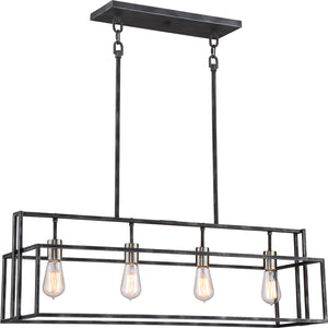 Nuvo Lighting - 60-5859 - Four Light Island Pendant - Lake - Iron Black / Brushed Nickel Accents