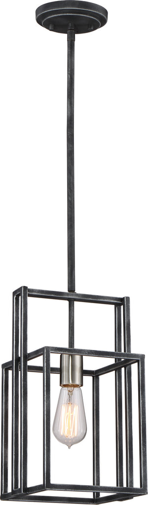 Nuvo Lighting - 60-5860 - One Light Mini Pendant - Lake - Iron Black / Brushed Nickel Accents