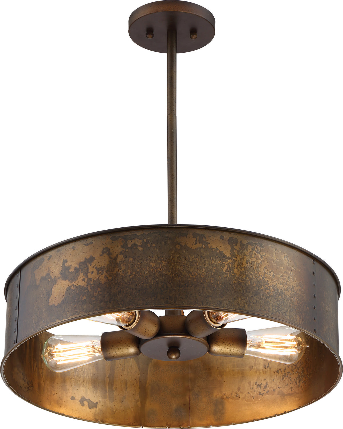 Nuvo Lighting - 60-5894 - Four Light Pendant - Kettle - Weathered Brass