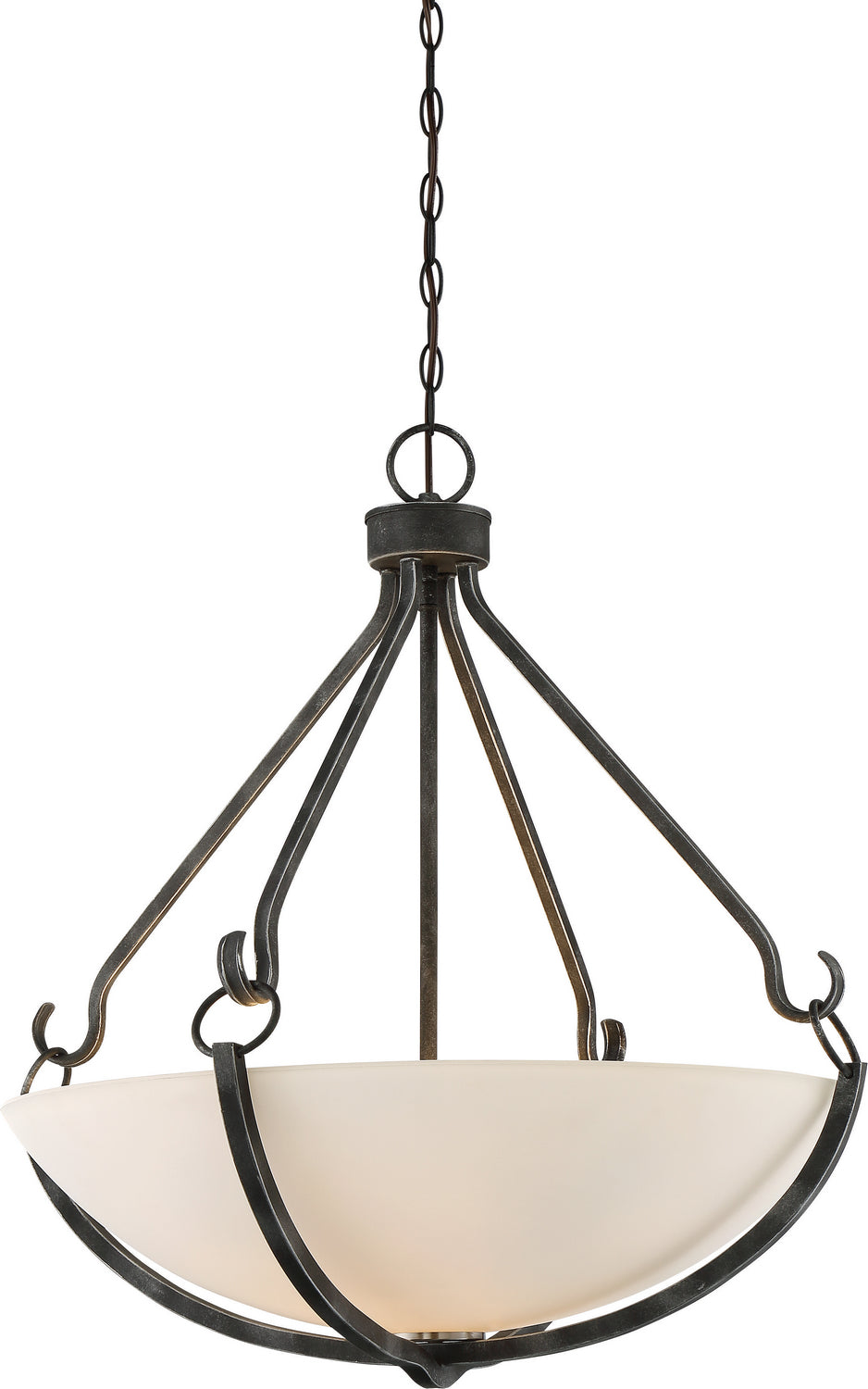 Nuvo Lighting - 60-6125 - Four Light Pendant - Sherwood - Iron Black / Brushed Nickel Accents