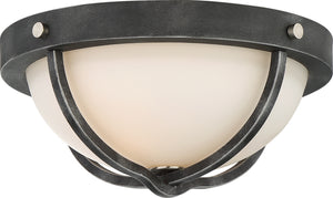 Nuvo Lighting - 60-6126 - Two Light Flush Mount - Sherwood - Iron Black / Brushed Nickel Accents