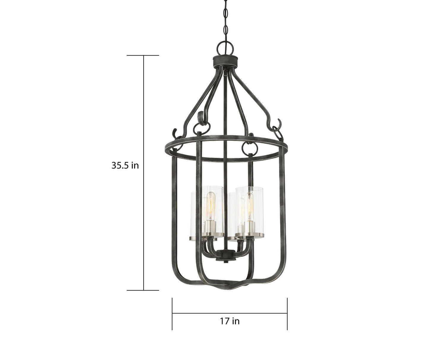 Nuvo Lighting - 60-6127 - Four Light Pendant - Sherwood - Iron Black / Brushed Nickel Accents