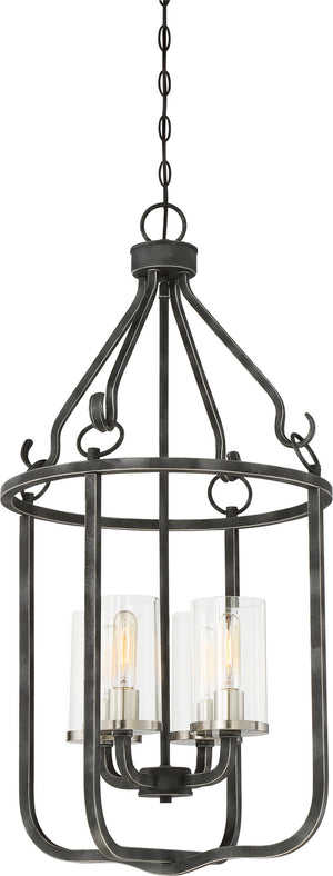 Nuvo Lighting - 60-6127 - Four Light Pendant - Sherwood - Iron Black / Brushed Nickel Accents