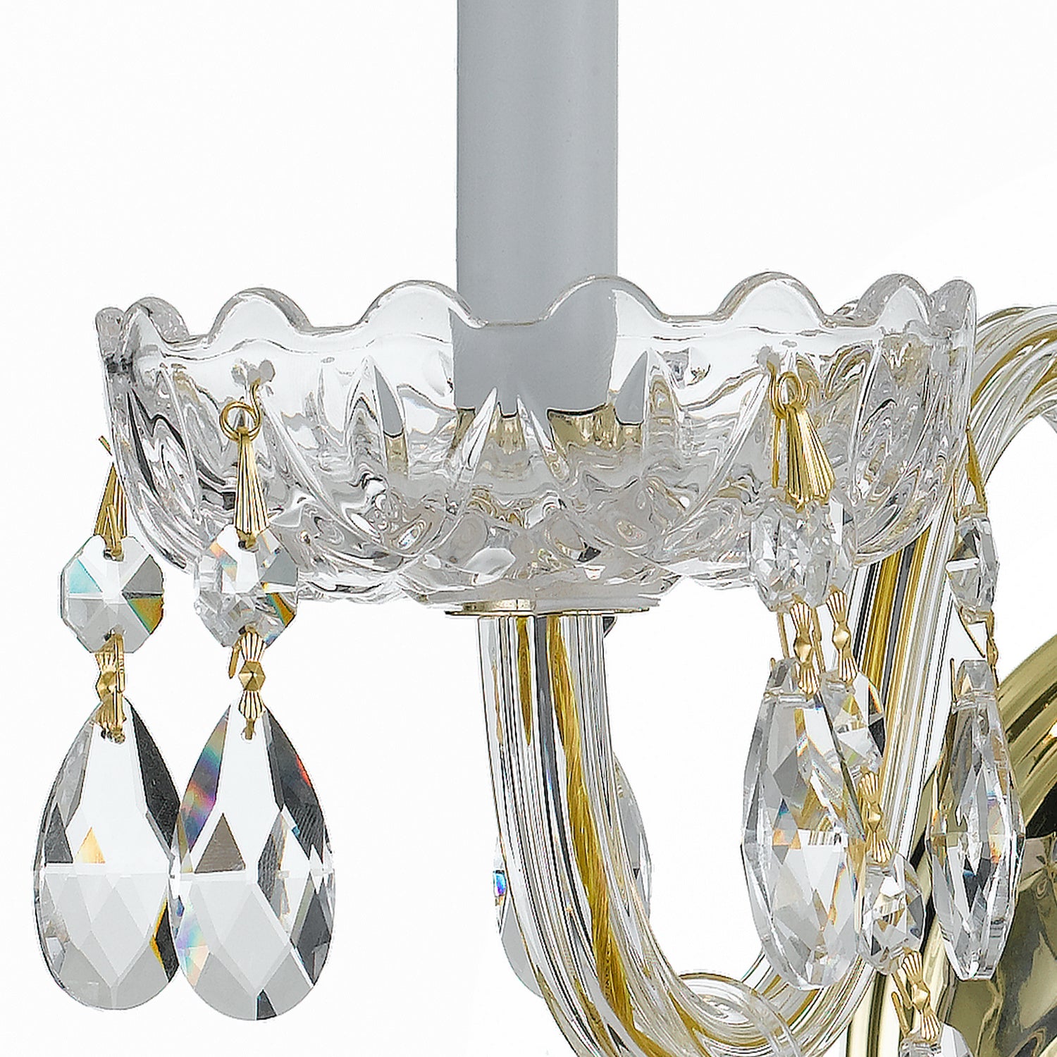 Crystorama - 1032-PB-CL-MWP - Two Light Wall Sconce - Traditional Crystal - Polished Brass