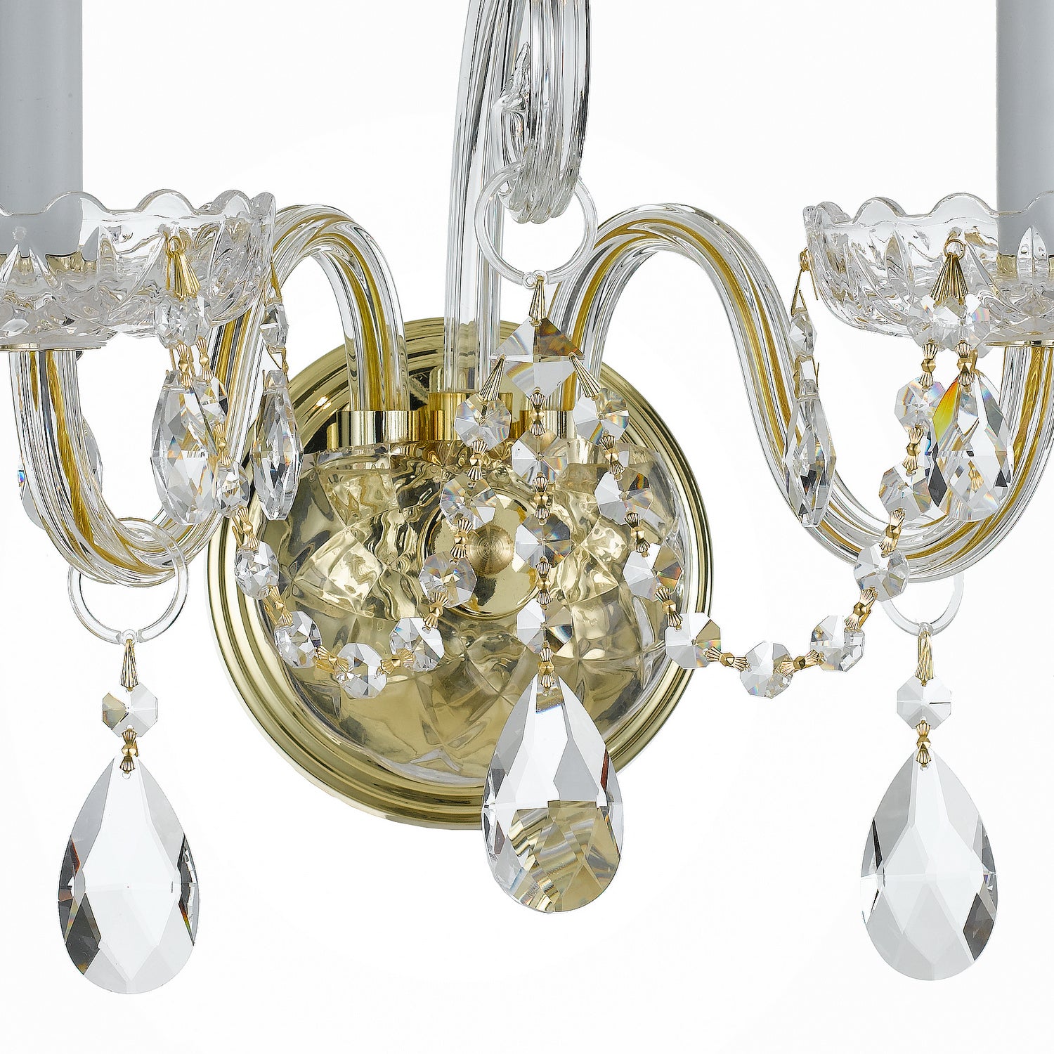 Crystorama - 1032-PB-CL-SAQ - Two Light Wall Sconce - Traditional Crystal - Polished Brass