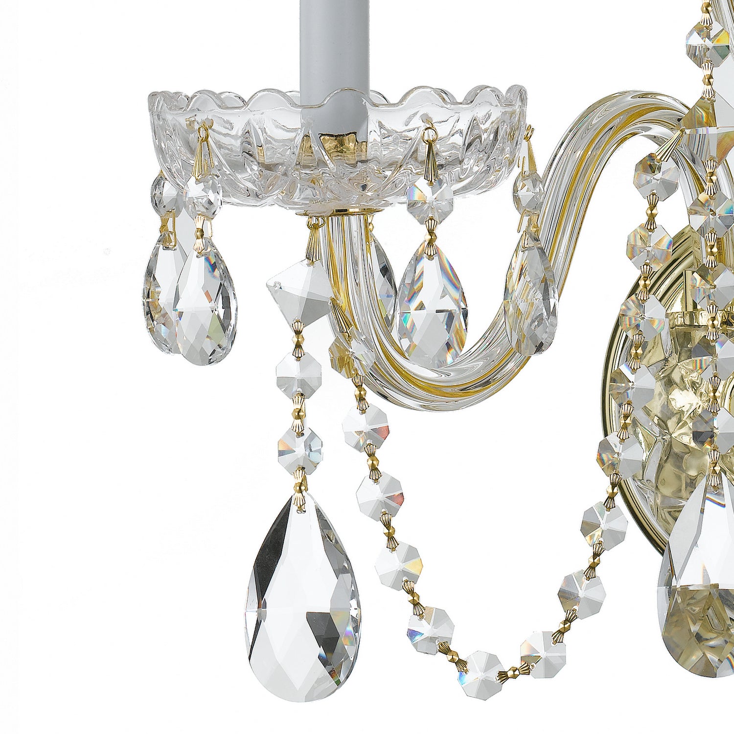 Crystorama - 1033-PB-CL-SAQ - Three Light Wall Sconce - Traditional Crystal - Polished Brass