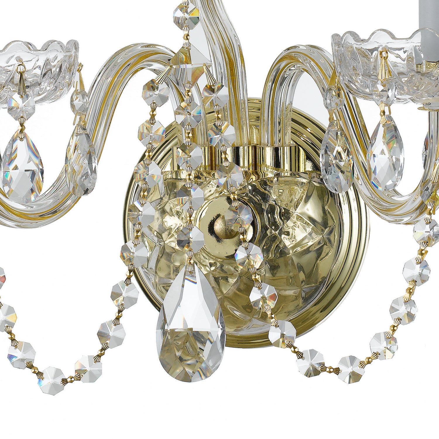 Crystorama - 1033-PB-CL-SAQ - Three Light Wall Sconce - Traditional Crystal - Polished Brass