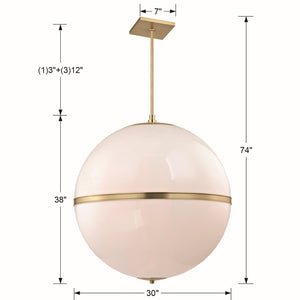 Crystorama - 2030-AG - Four Light Chandelier - Truax - Aged Brass