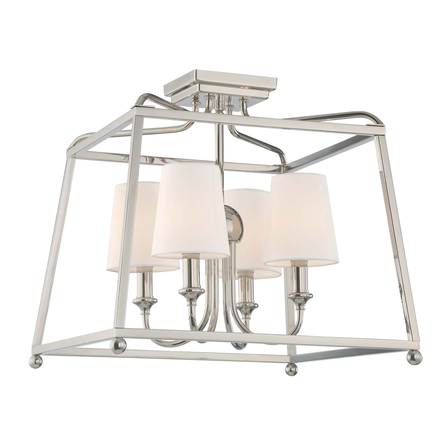 Crystorama - 2243-PN - Four Light Semi Flush Mount - Sylvan - Polished Nickel