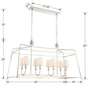 Crystorama - 2249-PN - Eight Light Chandelier - Sylvan - Polished Nickel