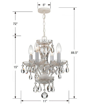 Crystorama - 5534-WW-CL-S - Four Light Mini Chandelier - Traditional Crystal - Wet White