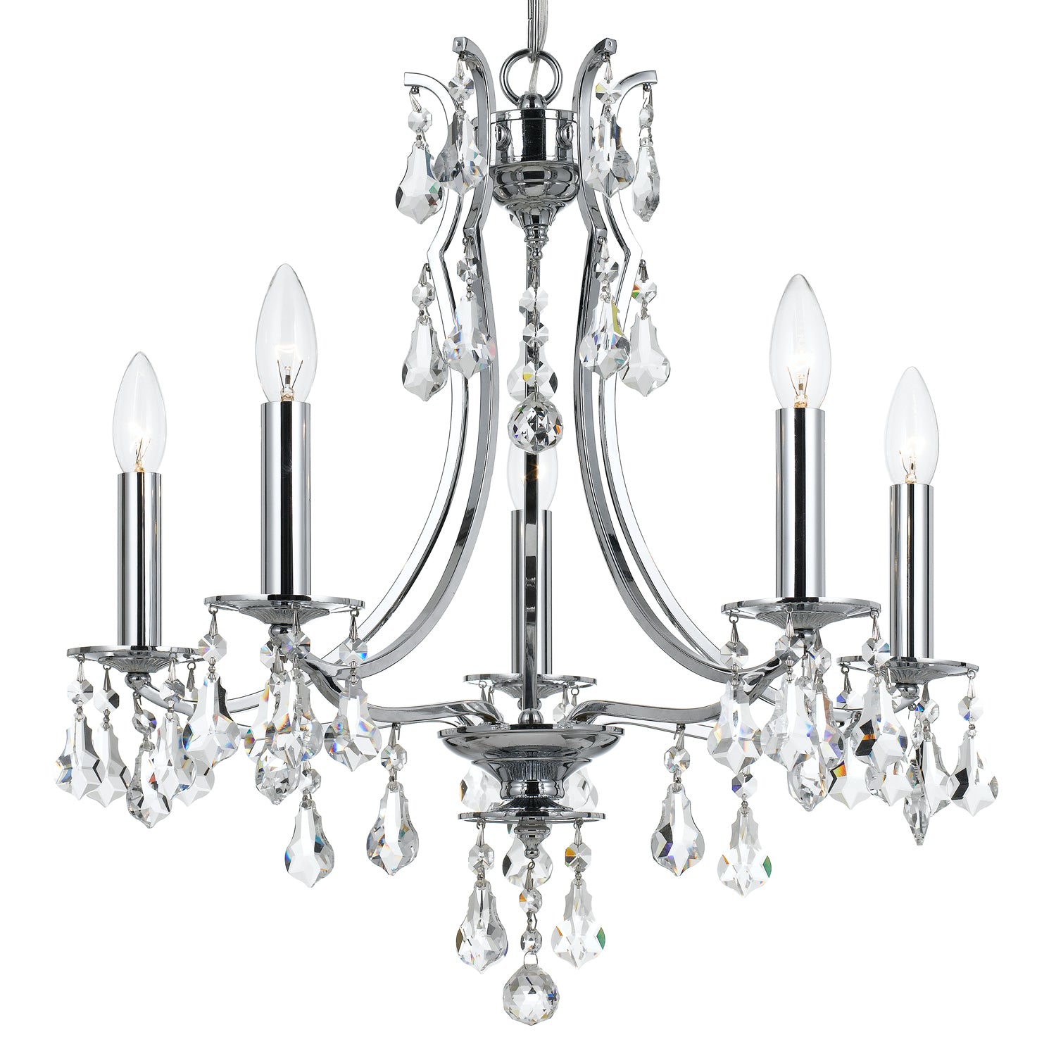 Crystorama - 5935-CH-CL-S - Five Light Mini Chandelier - Cedar - Polished Chrome