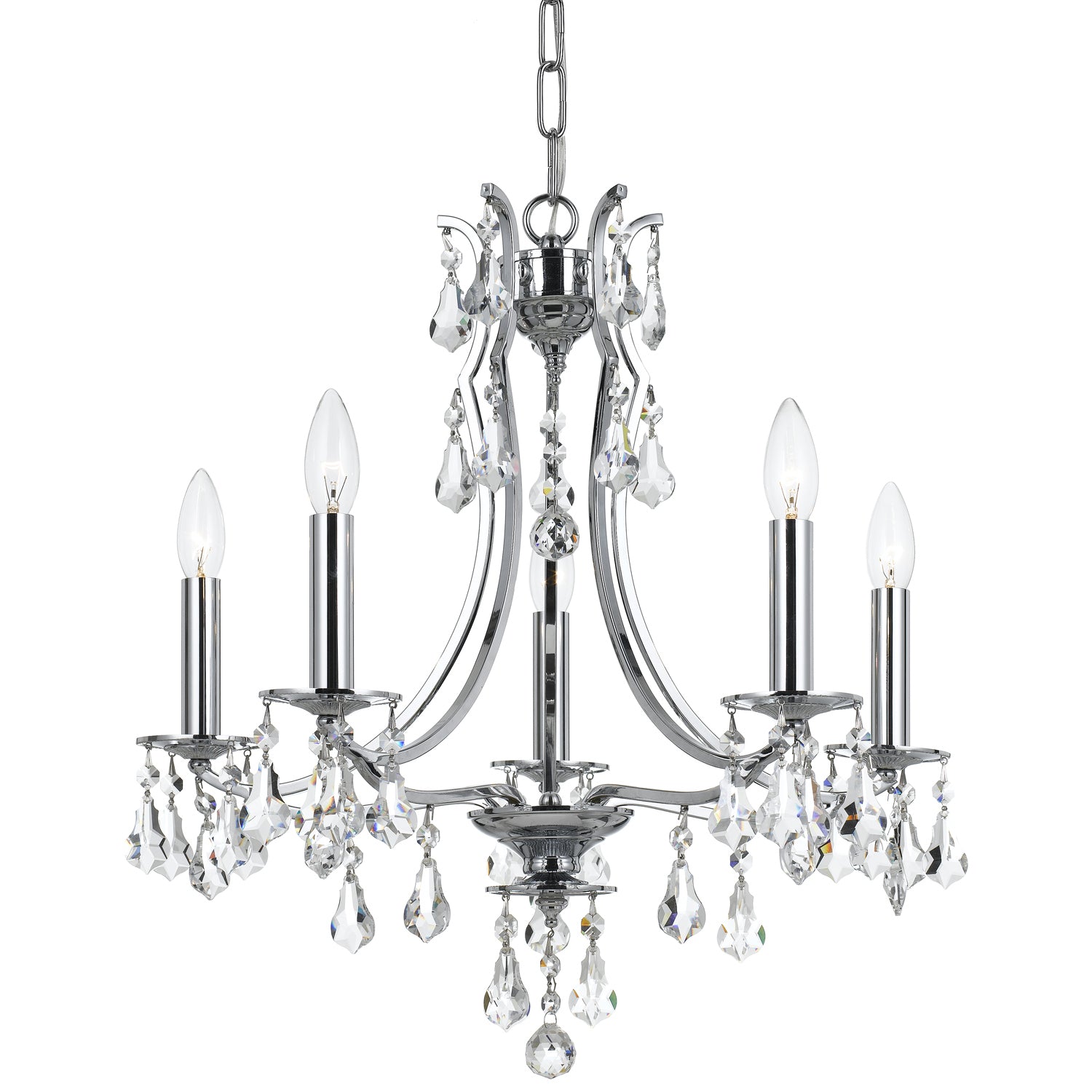 Crystorama - 5935-CH-CL-S - Five Light Mini Chandelier - Cedar - Polished Chrome