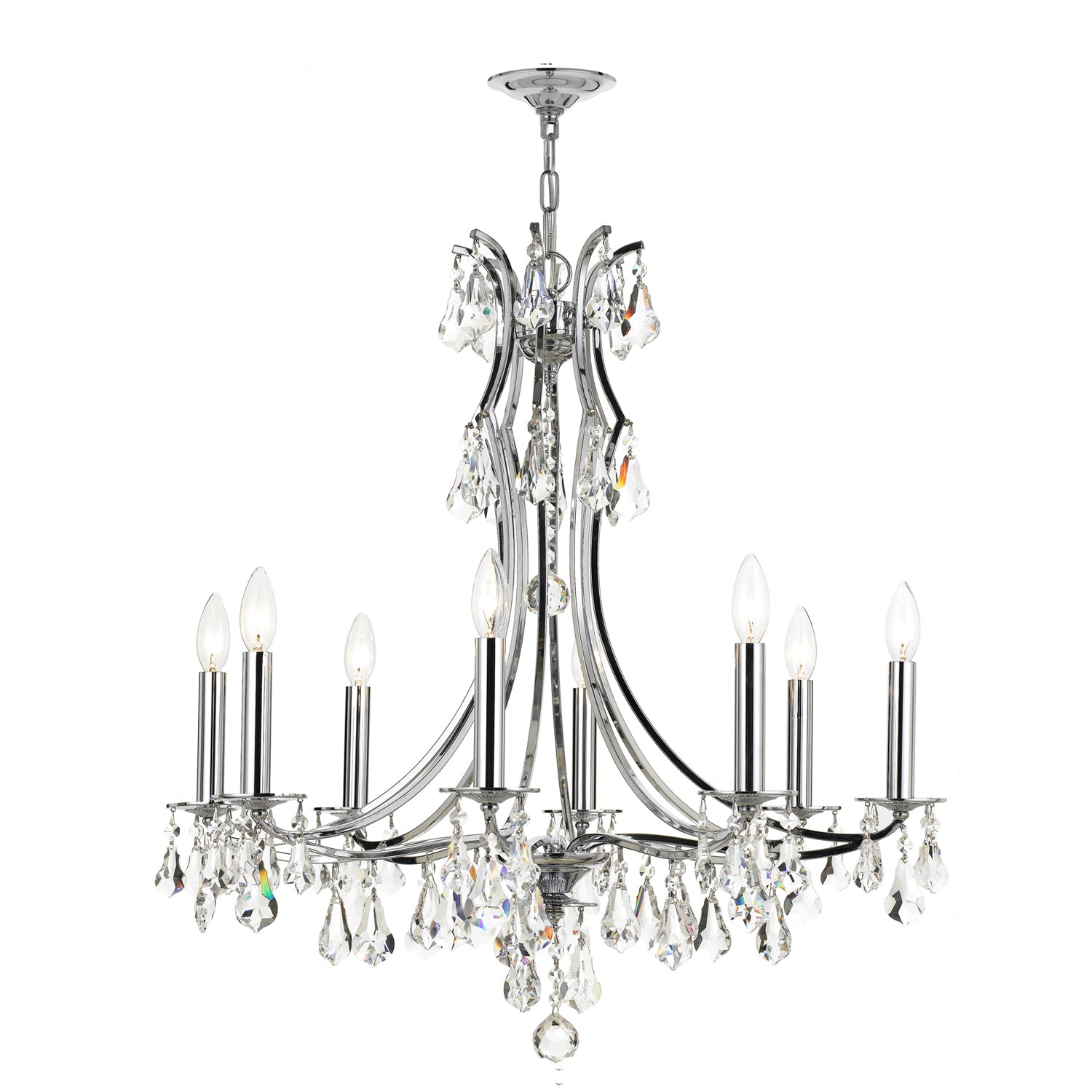 Crystorama - 5938-CH-CL-S - Eight Light Chandelier - Cedar - Polished Chrome