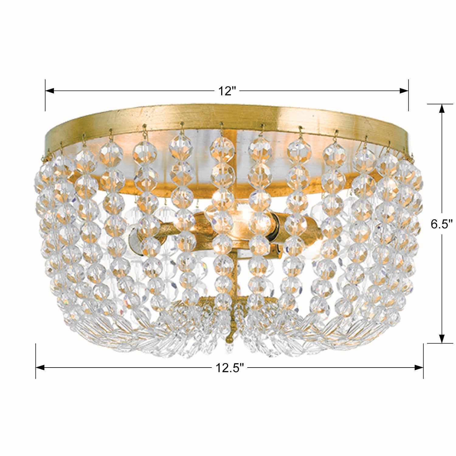 Crystorama - 600-GA - Three Light Flush Mount - Rylee - Antique Gold