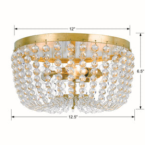 Crystorama - 600-GA - Three Light Flush Mount - Rylee - Antique Gold