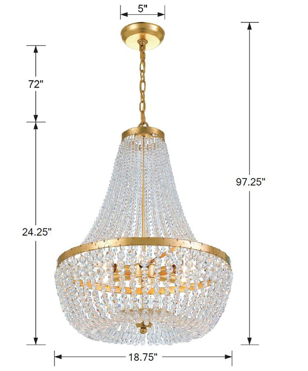 Crystorama - 608-GA - Six Light Chandelier - Rylee - Antique Gold