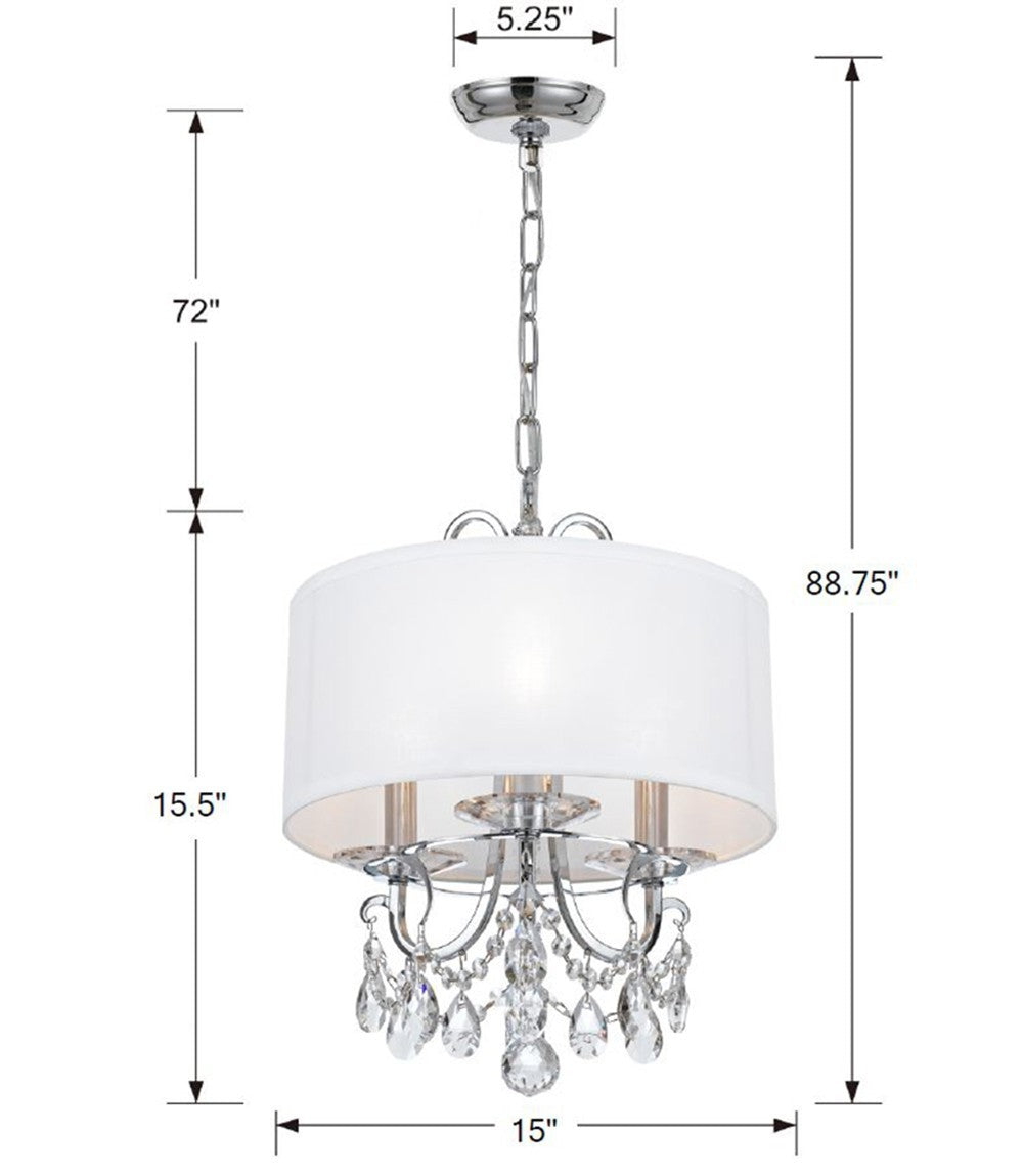 Crystorama - 6623-CH-CL-SAQ - Three Light Mini Chandelier - Othello - Polished Chrome