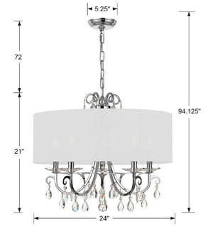 Crystorama - 6625-CH-CL-SAQ - Five Light Chandelier - Othello - Polished Chrome