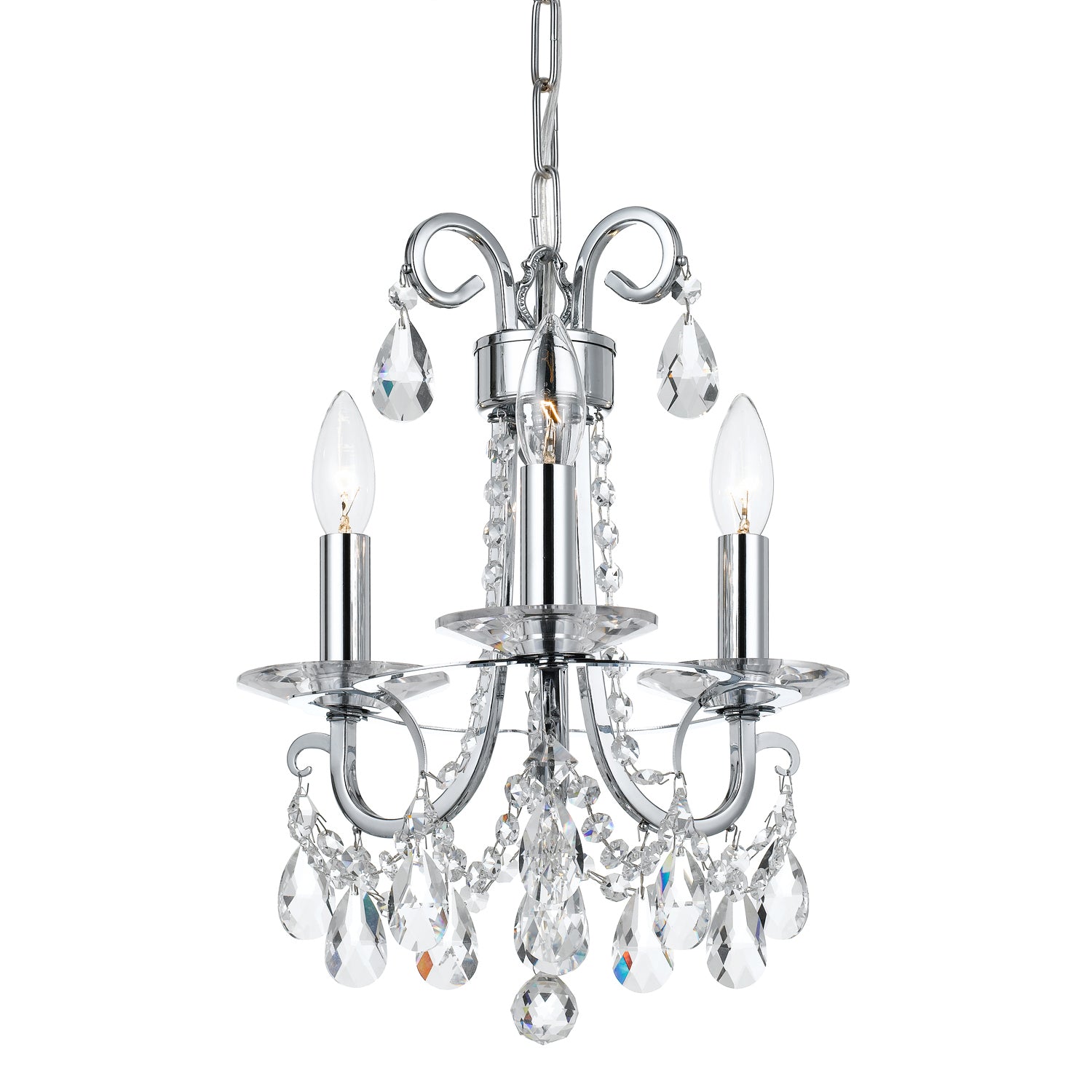 Crystorama - 6823-CH-CL-SAQ - Three Light Mini Chandelier - Othello - Polished Chrome