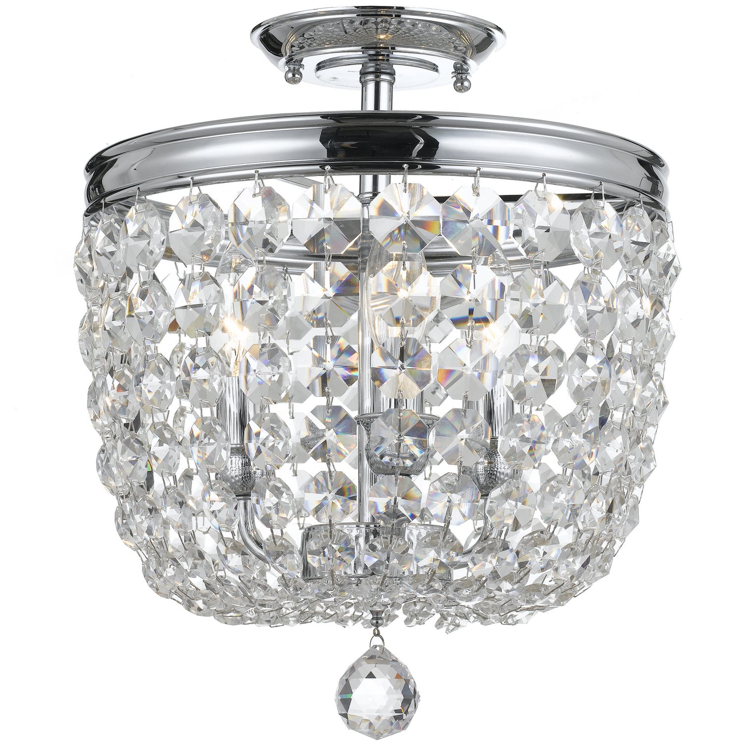 Crystorama - 783-CH-CL-MWP - Three Light Semi Flush Mount - Archer - Polished Chrome