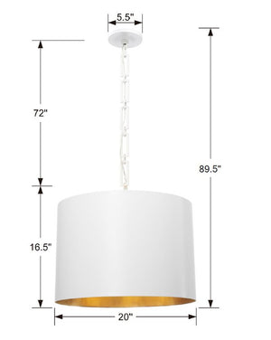 Crystorama - 8686-MT-GA - Six Light Chandelier - Alston - Matte White / Antique Gold