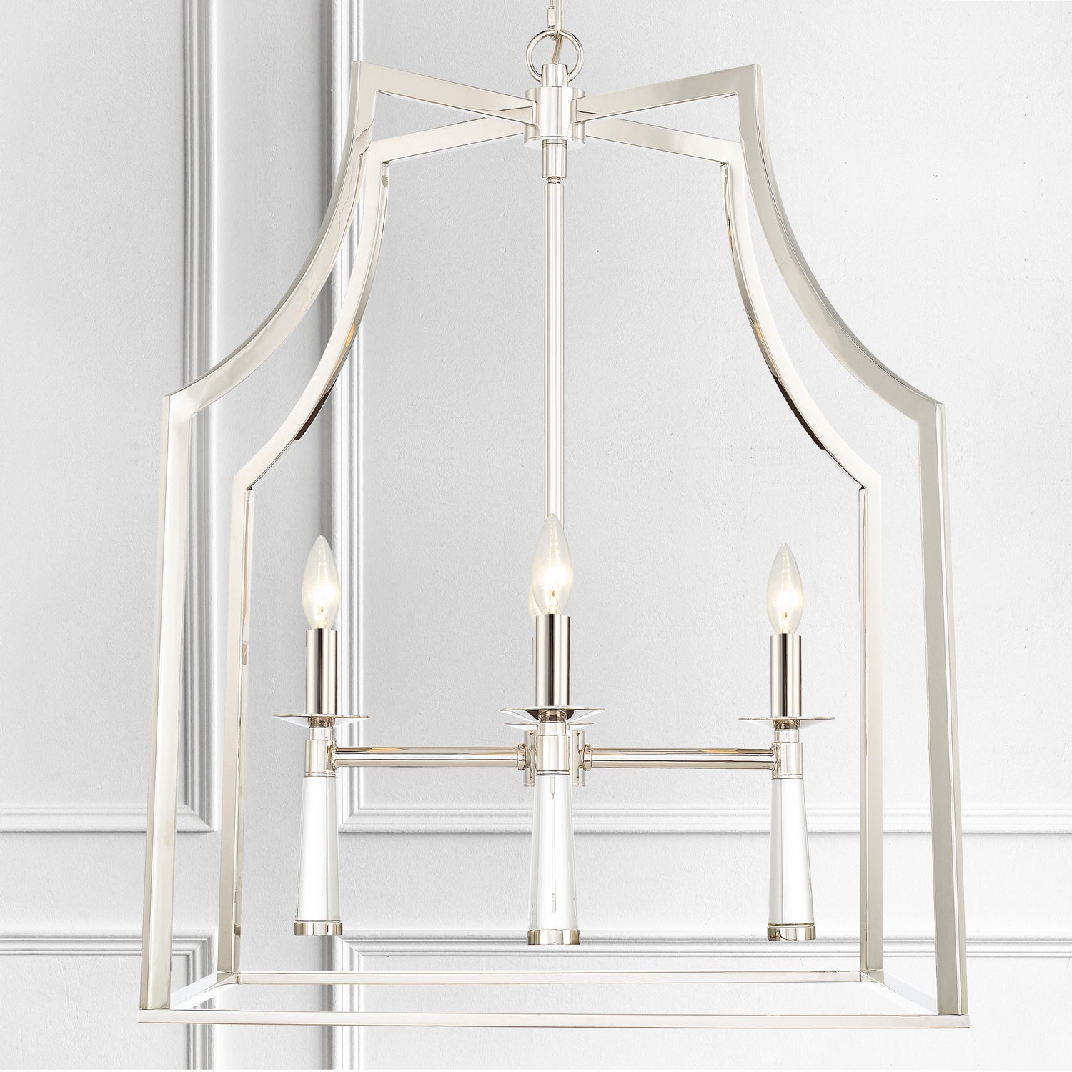 Crystorama - 8864-PN - Four Light Chandelier - Baxter - Polished Nickel