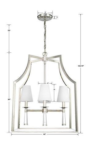 Crystorama - 8864-PN - Four Light Chandelier - Baxter - Polished Nickel