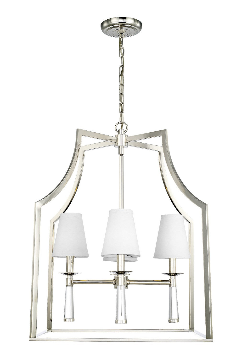 Crystorama - 8864-PN - Four Light Chandelier - Baxter - Polished Nickel